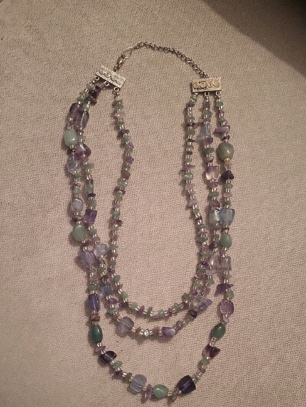 Multi-Strand Amethyst & Aquamarine Beaded Necklace - Women Jewelry